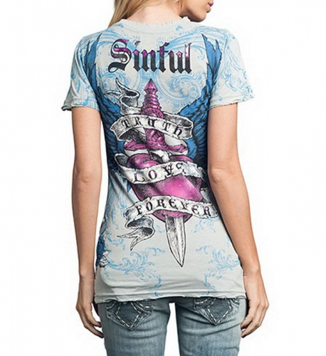 Womens Sinful By Affliction Lustful Tee buy